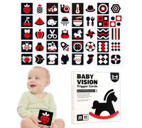 Flashcard per bambini - Scheda di stimolazione visiva | Giocattoli sensoriali per bambini - Carte di stimolazione visiva in bianco e nero per, Carte giocattolo progressive per la cognizione de