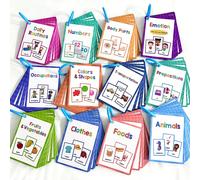 Flashcard per imparare l'inglese, per famiglia, prescolare, per bambini - per imparare parole di inglese, parti del corpo, frutta, verdura, animali, colori, forme, numeri. Giocattoli Montessori per im
