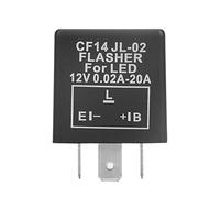 Flasher Relay, CF14 JL-02 Relè lampeggiante a LED a 3 pin 12V 0,02A-20A per lampeggiamento iper fisso, impermeabile, antipolvere (nero)