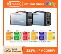 Flashfish Power Station 300W Presa CA portatile Generatore solare da 222Wh Stazione di energia Alimentazione di backup per campeggio all'aperto RV Home AC EU Socket 230V