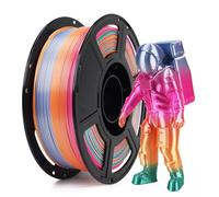 FLASHFORGE Filamento di stampa 3D in seta PLA Rainbow Candy, cambia colore, colore arcobaleno, viola chiaro, verde, giallo, rosa, brillante, cambio di colore rapido ogni 8 m, lucentezza ultra elevata