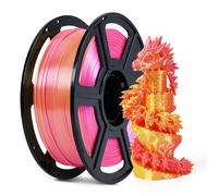 FLASHFORGE Filamento per stampante 3D, filamento PLA bicolore seta 1,75 mm, bobina da 1 kg (0,99 libbre), precisione dimensionale +/- 0,02 mm per stampante 3D FDM, struttura setosa e ultra-lucida