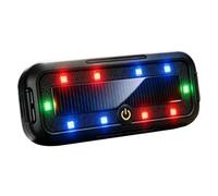 Flashing Lights For Vehicles, Solar Powered Waterproof LED Safety Signal Lights, Automotive Warning Flashing Device For Motorcycle RV SUV Electric Bike Night Driving Commuting Road Visibility Use