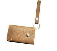 Flashing Retro Leather Handmade Car Key Bag Driver's License Card Bag Storage Bag Men's and Women's First Layer Cowhide Soft Leather Crazy Horse Skin (B