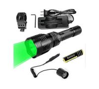 Flashlight Green Light Super Powerful 2000 Lumens Tactical Torch Remote Rechargeable Waterproof Hunting Torch for Camping Mountaineering Hiking