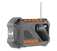 Flashlight multifunzione di radio emergenza a mano solare generica e allarme SOS (grigio)