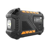 Flashlight multifunzione di radio emergenza a mano solare generica e allarme SOS (nero)
