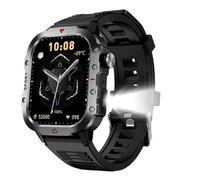 Flashlight Waterproof Blue Tooth Call Smartwatch Men Outdoor Smart Watches Sleep Heart Rate Health Monitoring Sports Fitness (BKBKS)
