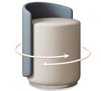 FlashsCar Sedia da toeletta girevole a 360° per sala trucco, moderna sedia da toeletta con schienale basso, per camera da letto, toletta, sala studio (grigio blu)