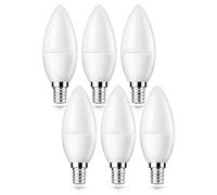Flaspar E14 Lampadine LED Candela, 9W Equivalenti a 80W, 3000K Bianco Calda, 800lm, C37 Lampadine a Candela, CRI80, Non Dimmerabile, 6 pezzi