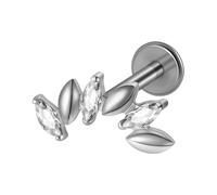Flat Back Stud Earrings - Labret Pillar, Zirconia Nose Piercing Jewelry, Naphtha Crystal Stud | Tragus Barbell Helix Post Threadless Pin Daily Wear Party Wedding Holiday Concert Festival for Gathering
