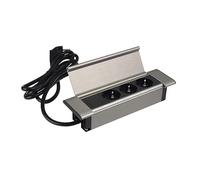 Flat Box - Presa da incasso per mobili, con 3 prese Schuko, 230 V AC, 16 A/3600 W, IP20, design compatto, ideale per uffici, cucine e zone giorno