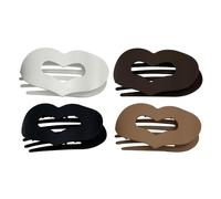 Flat Claw Clips, Heart Hair Barrettes, French Style Accessories, Non-Slip Strong Grip, 4-Piece Fashion Set, for Women, Girls, Thick, Long, Medium Hairs, Wedding, Party, Work Use