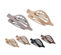 Flat Claw Clips - retro claw, sturdy grip | French style barrette set, 6pcs flat hair holders, durevole no-slip clip for managing thin and thick hair during casual or formal styling routines