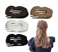 Flat Claw Clips Women, Heart Flat Clip, French Hair, 4 Piece Non Slip Barrettes Set, Chic Stylish Accessories, for Thick, Long, Medium, Party, Wedding, Work, Outdoor Use