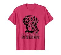 Flat Coated Retriever Life is Better Scritta Cane Maglietta, Uomo, Rosso mélange, 3XL