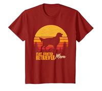 Flat Coated Retriever Mom Mama Mama Vintage Vintage Retro Maglietta, Bambini, Mirtillo Rosso, 12 Anni
