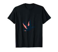 flat colorful silhouette of goose navy,coral stylized wings Maglietta