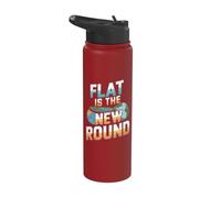 Flat è la nuova teoria della cospirazione rotonda piatta terrestre Stainless Steel Insulated Water Bottle