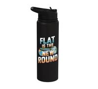 Flat è la nuova teoria della cospirazione rotonda piatta terrestre Stainless Steel Insulated Water Bottle