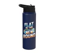 Flat è la nuova teoria della cospirazione rotonda piatta terrestre Stainless Steel Insulated Water Bottle
