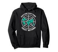 Flat Earth Design Domande Tutto Fidarsi di Nulla Felpa con Cappuccio