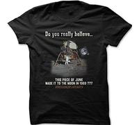 Flat Earth FE Theory Moon Landing Conspiracy - Maglietta con stampa, colore: Nero, Colore 11, L