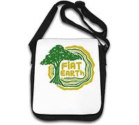Flat Earth Green Tree Funny Graphic Borsa a tracolla bianca