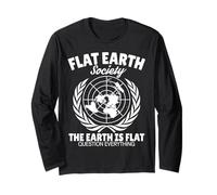 Flat Earth Society La Terra è Piatta Domanda Tutto Maglia a Manica