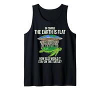 Flat Earth Society - Maglietta con Tartaruga e Elefanti, Idea Regalo per Uomo e Donna Canotta