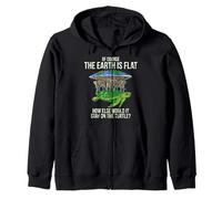 Flat Earth Society - Maglietta con Tartaruga e Elefanti, Idea Regalo per Uomo e Donna Felpa con Cappuccio