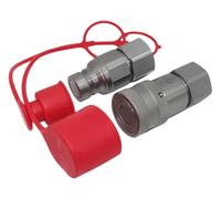 Flat Face High Flow Skid Steer Idraulico Quick Connect Accoppiatore Accoppiatore idraulico Accoppiatore a disconnessione rapida Set 5/8 '' Corpo ISO16 x 3/4 ''NPT ISO16028 w/tappi antipolvere