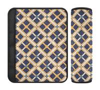 Flat Geometrico Pattern Guilloche Checker 2 Pack auto Seat Belt Covers Stop taglio cintura di sicurezza nel collo per la borsa funda para cinturón de carro