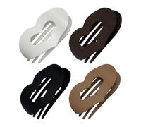 Flat Hair Clips for Women, Heart French Barrettes, 4-Piece Set, Strong Grip Design, Fashion Styling Accessory, for School, Work, Parties, Dating, Beach, Weddings