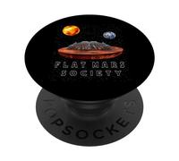 Flat Mars Society Funny Earth Universe Sci Fi Space Science PopSockets PopGrip Adesivo