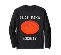 Flat Mars Society - Maglietta divertente con meme e scritta "Science Earth" Maglia a Manica