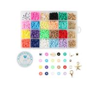 Flat Round Polymer Resin Clay Beads Chip Disk Loose Spacer Handmade Beads for DIY Jewelry Making Bracelets Flesh