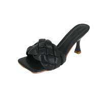 Flat Sandalciabatte Estive Donna Flat Weave Open Toe Casual Slipper Leisure Sandalo Donna Beach Flip Flops-Black_5