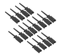 Flat Test Hooks 20pcs | Pure Copper Circuit Testing Clips with Strong Elasticity | Test Hook Clamp for Electrical Supply/Multimeter/Electronics | Avoid Short Circuit (Black)