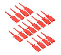 Flat Test Hooks 20pcs | Pure Copper Circuit Testing Clips with Strong Elasticity | Test Hook Clamp for Electrical Supply/Multimeter/Electronics | Avoid Short Circuit (Red)