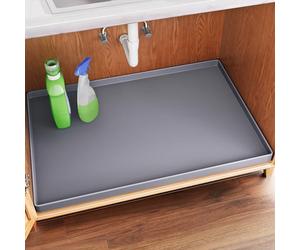 FLATO Tappetino Impermeabile Sotto Lavandino 71 cm x 48 cm Rivestimento per Ripiano per Cucina e Bagno, Protettore per Armadio, Organizzatori e Contenitori, Vassoio Antigoccia in Silicone Flessibile