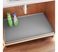 FLATO Tappetino impermeabile sotto lavello, 55,9 x 48,3 cm, rivestimento per mensole per cucina e bagno, protezione per armadietti, organizer e stoccaggio, vassoio antigoccia flessibile in silicone