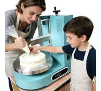 flatpincololee Macchina elettrica per glassare Torte 4-12’’/6-12’’, Fino a 20 cm di Crema, velocità Regolabile 25-320 RPM, Pannello LCD Impermeabile, lisciatrice Professionale per Torte Green-36cm