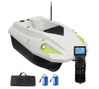 flatpincololee Nuova Barca Esche RC 500 m con GPS e Luci per Pesca Notturna, Posizionamento a 100 Punti, velocità Regolabile a 3 Livelli, Carico 2 kg - per Lancio Esche/Traina/Rete da Pesca - Bianca