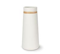 flature Vaso in Ceramica per Fiori stile Moderno Boho Deco, Vaso Grande Alto 25 cm in Bianco, Decorazione per la casa Opaca anche per Fiori Secchi, adatto a Ufficio e Tavolo da Pranzo (taglia L)