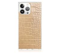 FLAUNT Official Square Protective Case - Compatible with iPhone 16 Pro Max - Compatible with MagSafe & Wireless Charging - Drop-Tested & Shockproof - (Tan Crocodile)