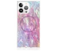 FLAUNT Square Protective Case - Compatible with iPhone 15 Pro Max - Compatible with MagSafe & Wireless Charging - Drop-Tested & Shockproof - The Official Square Phone Case (Pink Mother of Pearl)