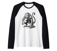 Flauros Accovacciato della Creatura Curiosa Maglia con Maniche Raglan