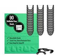 FLAUS Ricariche per filo interdentale elettrico, 90 ct, per filo interdentale ricaricabile, a prova di strappo, filo interdentale facile da scivolare, cura delicata delle gengive, filo interdentale