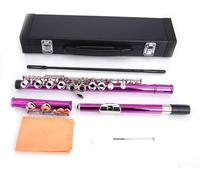 Flauti, Flauti Professionali a Foro Chiuso C, Flauto for Banda da Concerto, Flauto a Foro Chiuso C 16 Tasti, Flauto Musicale in Nichel for Orchestra, con Custodia, Strumento Musicale for Principianti